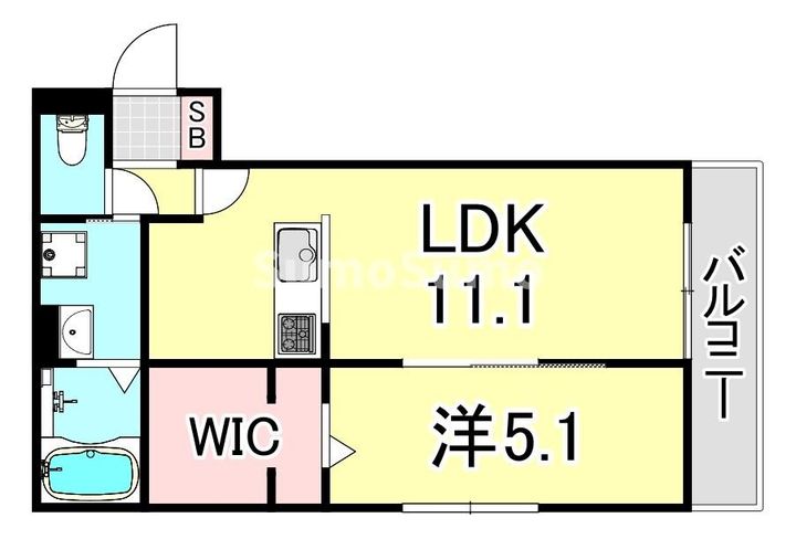 兵庫県西宮市東鳴尾町1丁目(アパート)の賃貸物件の間取り