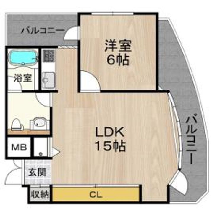 大阪府大阪市浪速区幸町2丁目(マンション)の賃貸物件の間取り
