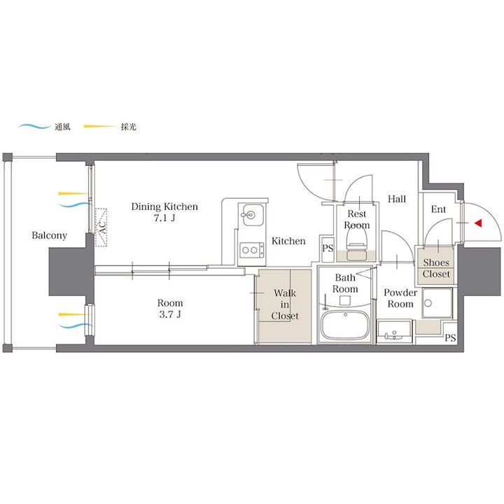 福岡県福岡市中央区白金2丁目(マンション)の賃貸物件の間取り