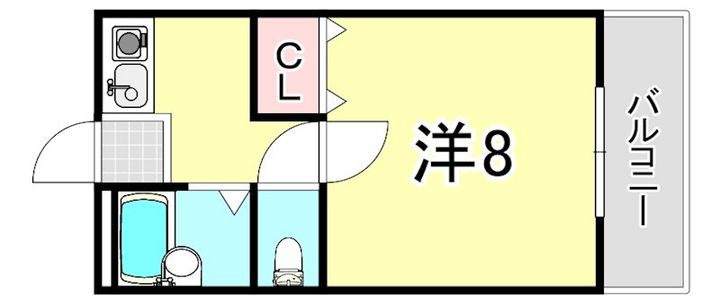 兵庫県神戸市東灘区本庄町1丁目(アパート)の賃貸物件の間取り