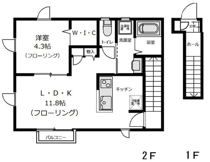 兵庫県神戸市灘区岩屋中町1丁目(アパート)の賃貸物件の間取り