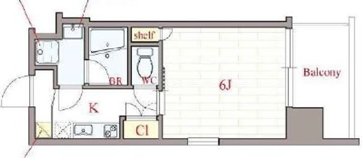 大阪府大阪市西区新町2丁目(マンション)の賃貸物件の間取り