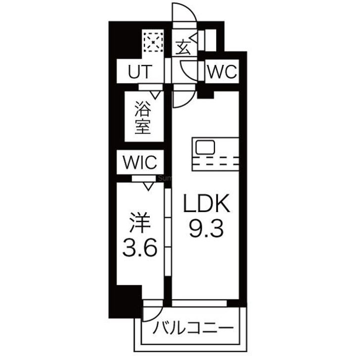大阪府大阪市浪速区塩草3丁目(マンション)の賃貸物件の間取り