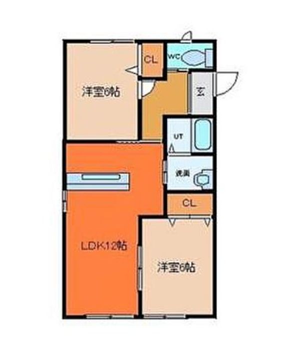佐賀県三養基郡上峰町大字坊所(アパート)の賃貸物件の間取り