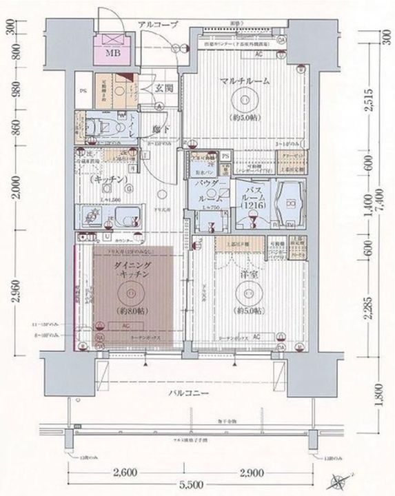 エステムプラザ福岡県庁前ネオシスの間取り