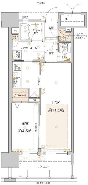 アクタス博多グランミライの間取り