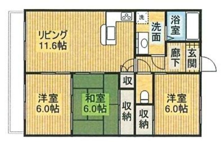 ビジネス・ワン板付の間取り