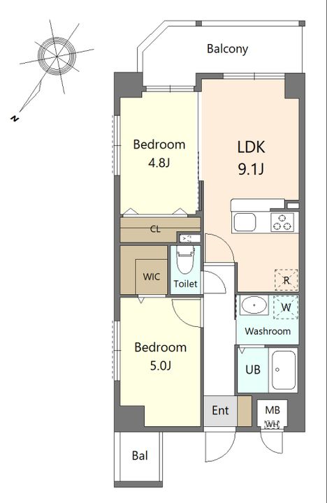 Alivis諸岡の間取り
