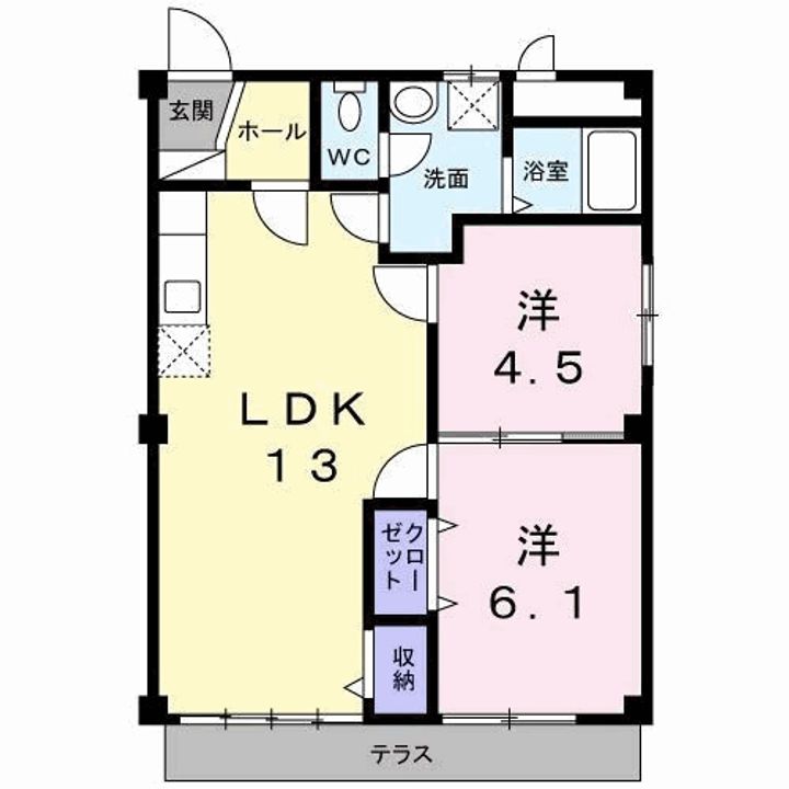 福岡県久留米市東合川7丁目(アパート)の賃貸物件の間取り