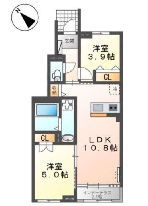サクラヴィラージュ津福の間取り