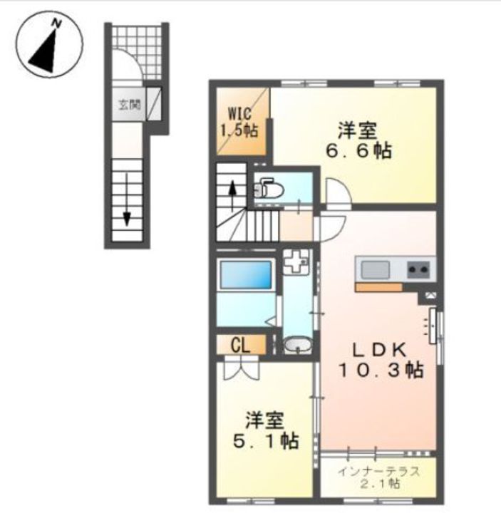 サクラヴィラージュ津福の間取り