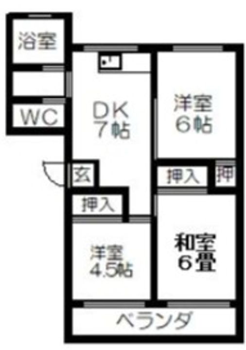 コーポイイダ303の間取り
