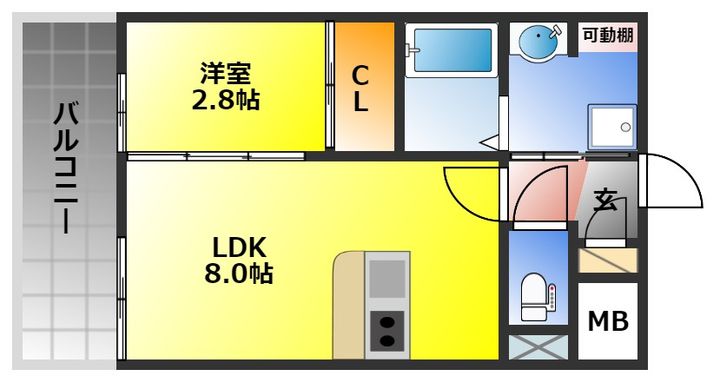 RESIDENCE花畑803の間取り