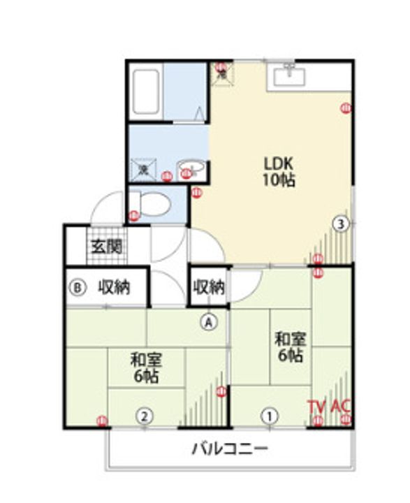 ロイヤルハイツB棟の間取り