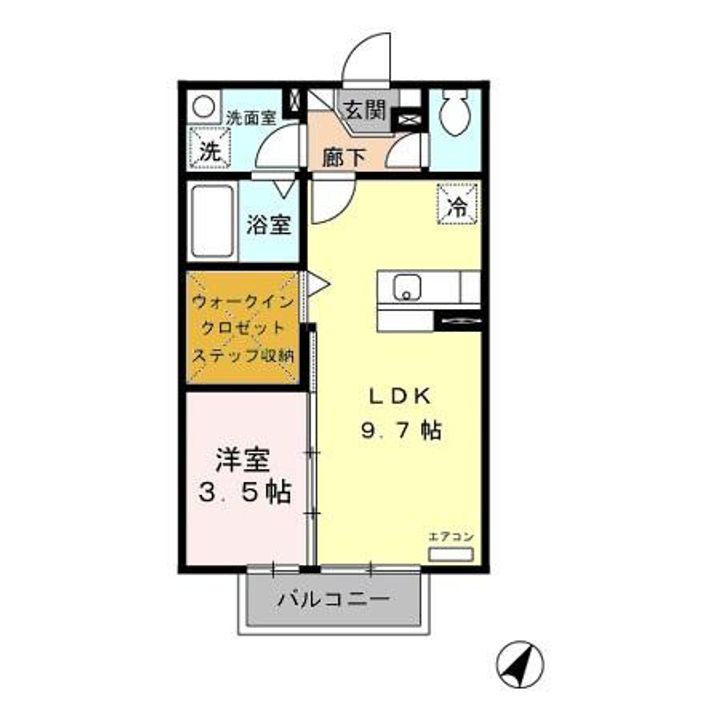 福岡県直方市新知町(アパート)の賃貸物件の間取り