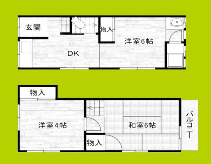 大阪府大阪市旭区赤川4丁目(一戸建)の賃貸物件の間取り
