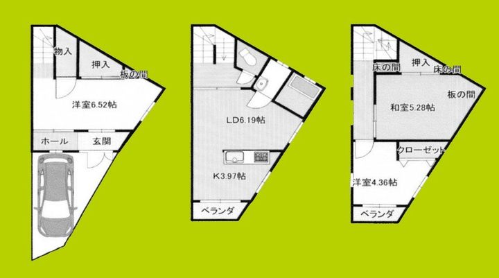 大阪府大阪市住之江区浜口西2丁目(一戸建)の賃貸物件の間取り