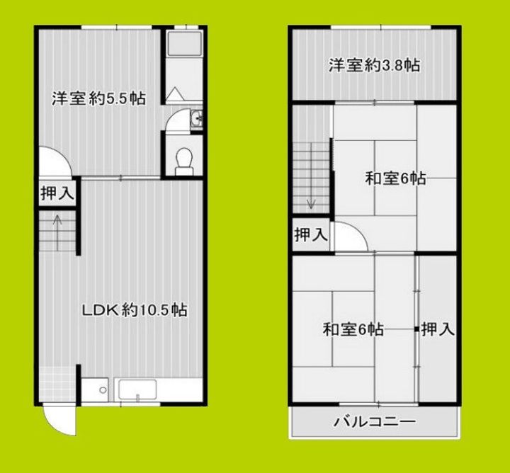 大阪府大阪市鶴見区諸口3丁目(一戸建)の賃貸物件の間取り