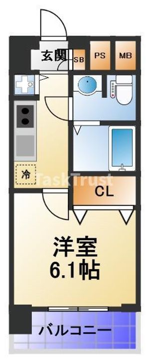 クリスタルグランツ東天満の間取り