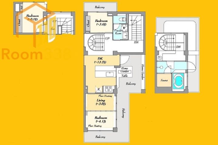 東京都新宿区喜久井町(マンション)の賃貸物件の間取り