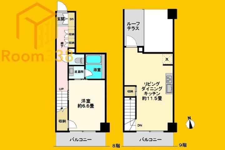 東京都中野区新井1丁目(マンション)の賃貸物件802の間取り