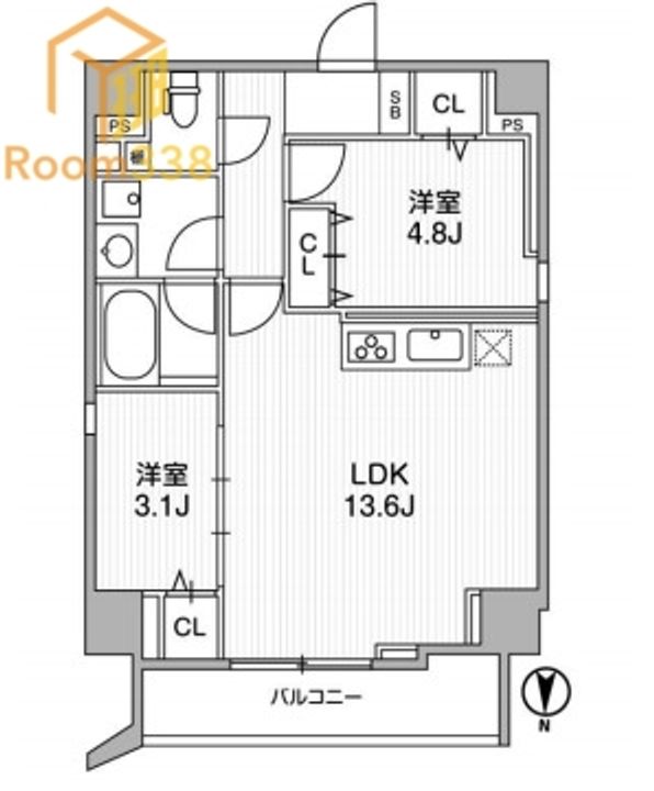 東京都中野区弥生町1丁目(マンション)の賃貸物件の間取り