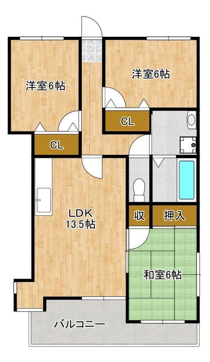 フルハウス稗田301の間取り