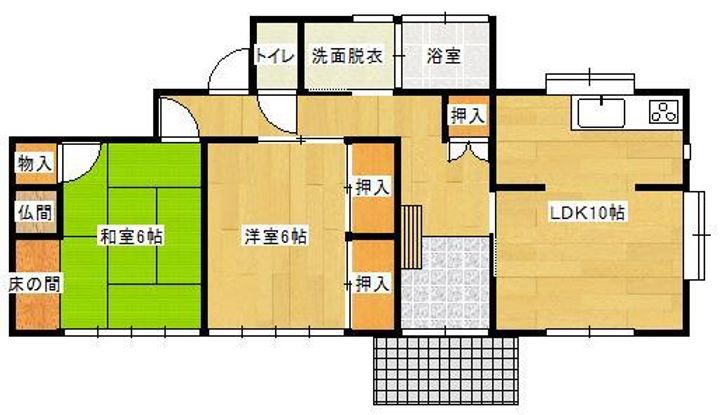 山口県山陽小野田市叶松2丁目(一戸建)の賃貸物件1の間取り