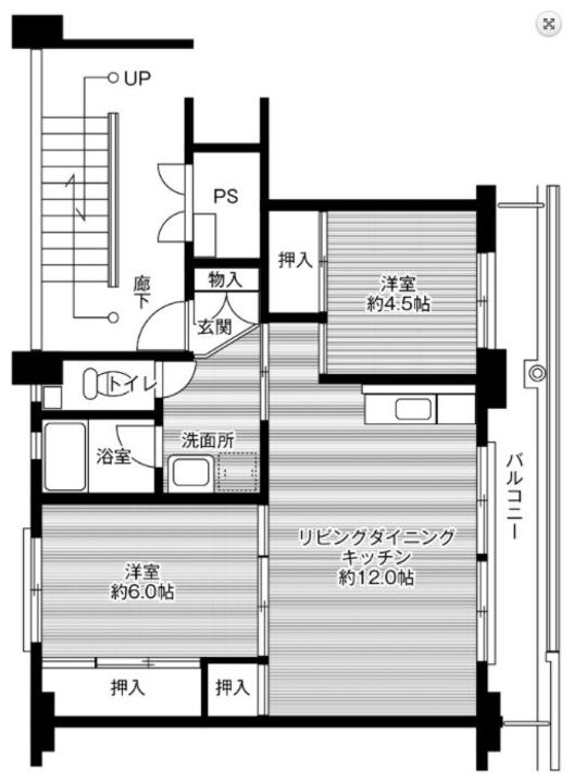 ビレッジハウス米子2号棟303の間取り
