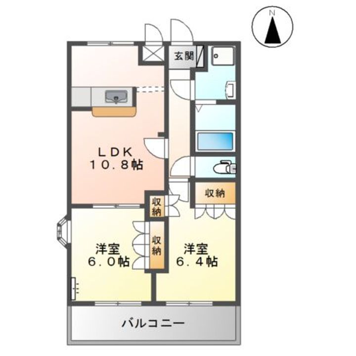 カーサ・オランジュ206の間取り