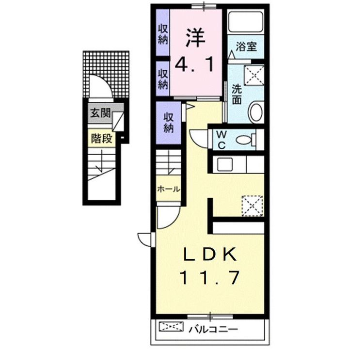 アムール・クロワール Aの間取り