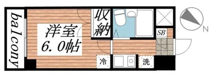 千葉県船橋市本町2丁目(マンション)の賃貸物件401の間取り