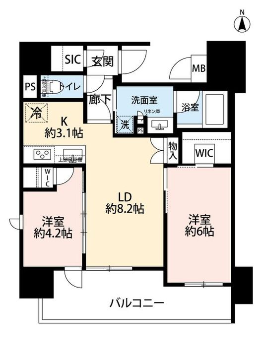 愛知県名古屋市中区大須1丁目(マンション)の賃貸物件の間取り