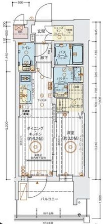 愛知県名古屋市中村区名駅南3丁目(マンション)の賃貸物件の間取り