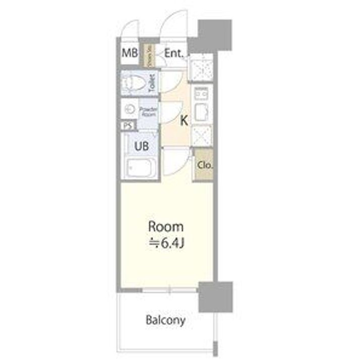 愛知県名古屋市中区富士見町(マンション)の賃貸物件の間取り