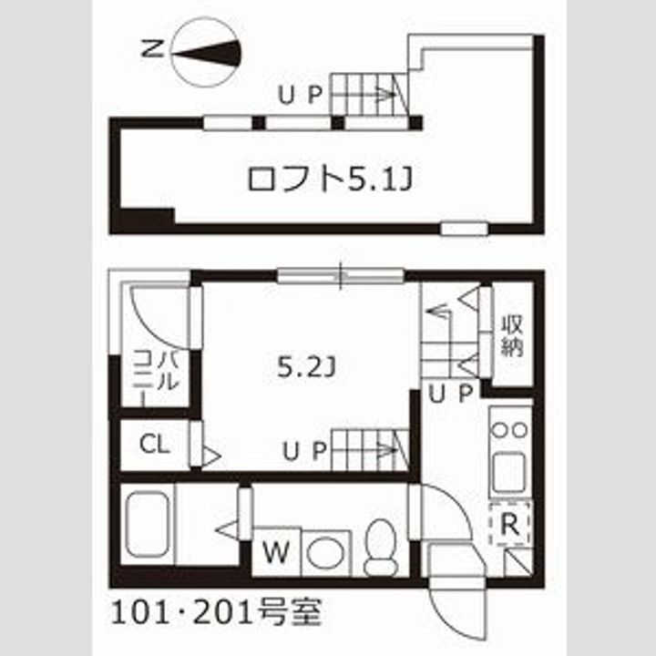 愛知県名古屋市中村区下中村町2丁目(アパート)の賃貸物件の間取り