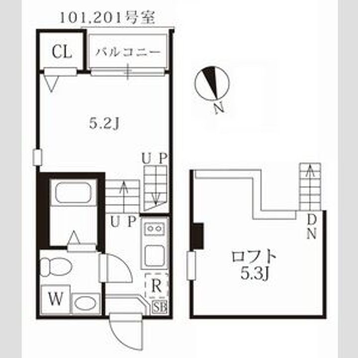 愛知県名古屋市中村区郷前町2丁目(アパート)の賃貸物件の間取り