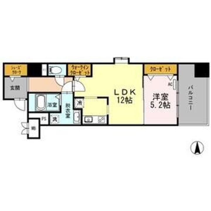 愛知県名古屋市西区名駅2丁目(マンション)の賃貸物件の間取り