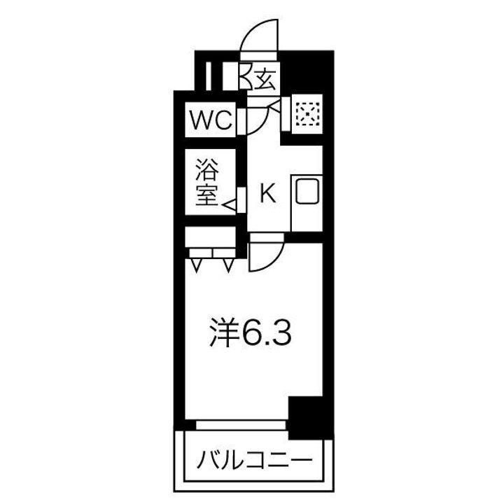 愛知県名古屋市中区千代田2丁目(マンション)の賃貸物件の間取り