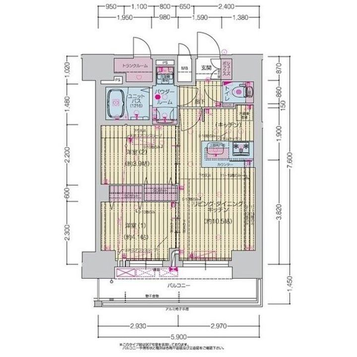 愛知県名古屋市中区上前津1丁目(マンション)の賃貸物件の間取り
