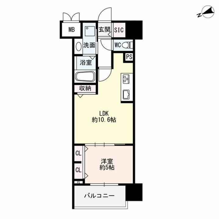 愛知県名古屋市中区新栄2丁目(マンション)の賃貸物件の間取り
