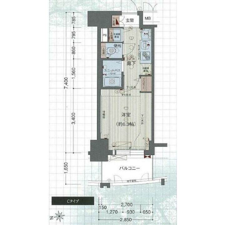 愛知県名古屋市中区平和1丁目(マンション)の賃貸物件の間取り