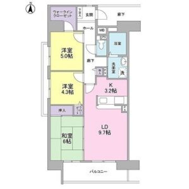 愛知県名古屋市西区浄心本通3丁目(マンション)の賃貸物件の間取り