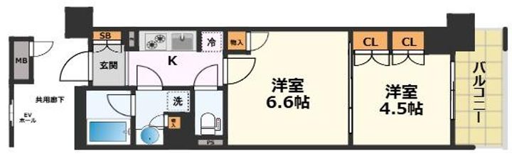 愛知県名古屋市中村区名駅南3丁目(マンション)の賃貸物件の間取り