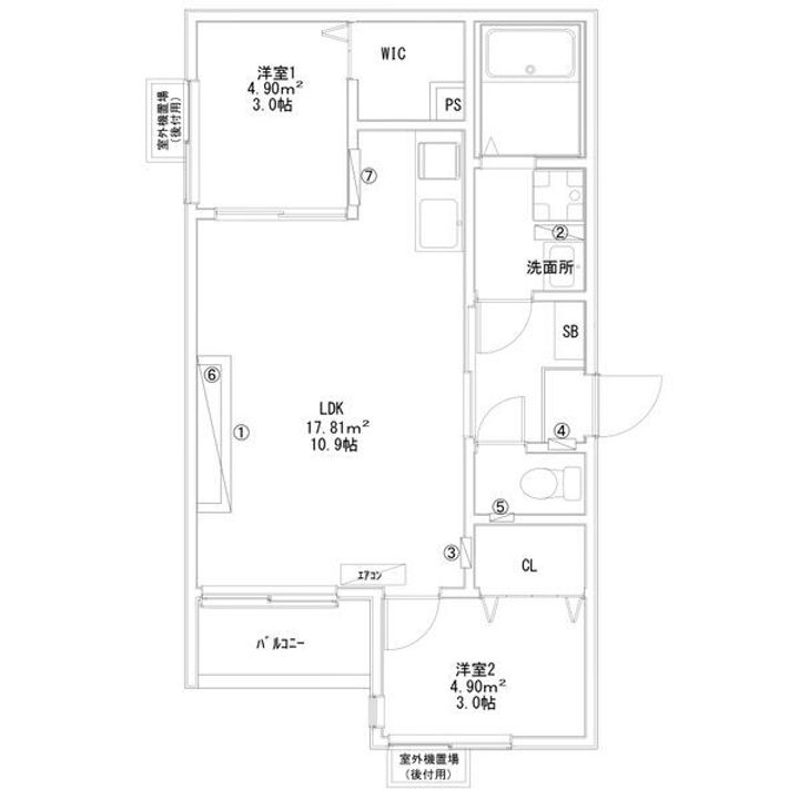 愛知県名古屋市中村区長筬町1丁目(アパート)の賃貸物件の間取り