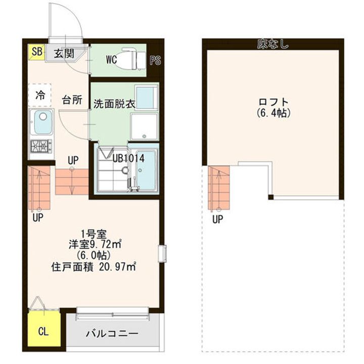 愛知県名古屋市西区上名古屋2丁目(アパート)の賃貸物件の間取り