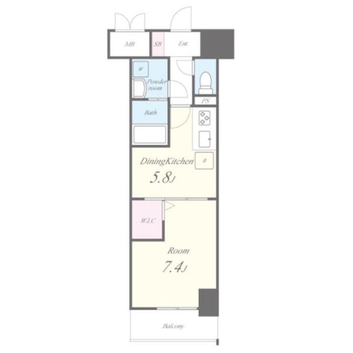 愛知県名古屋市中村区中村町9丁目(マンション)の賃貸物件の間取り