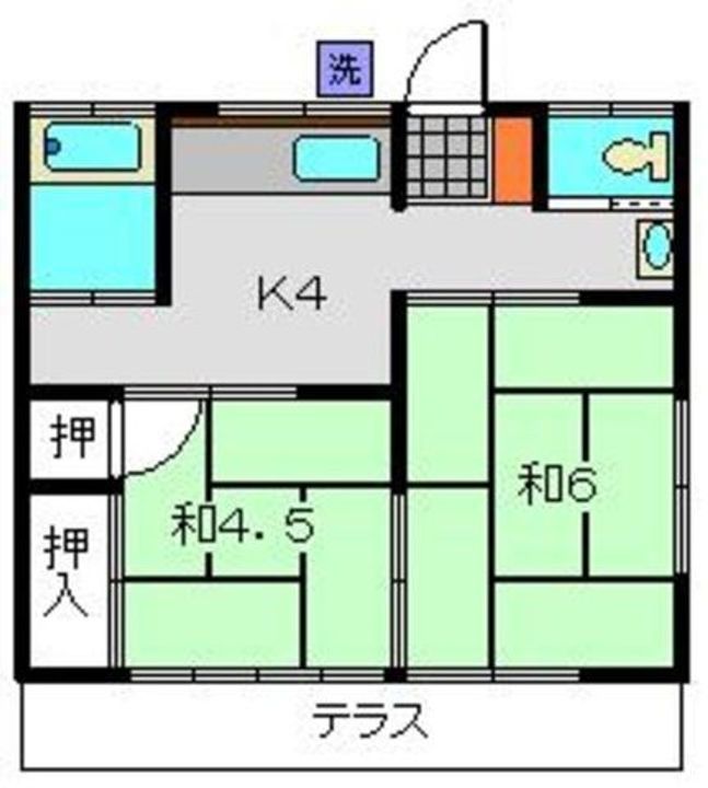 第三うるし原荘102の間取り
