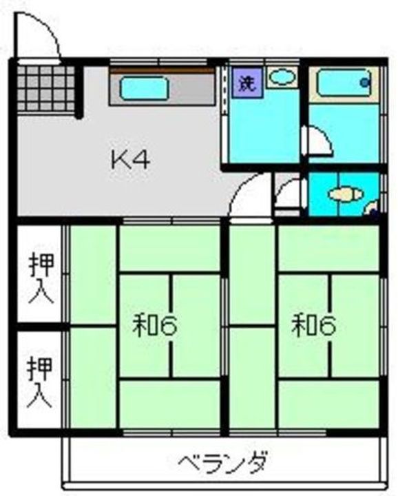 神奈川坂荘A202の間取り