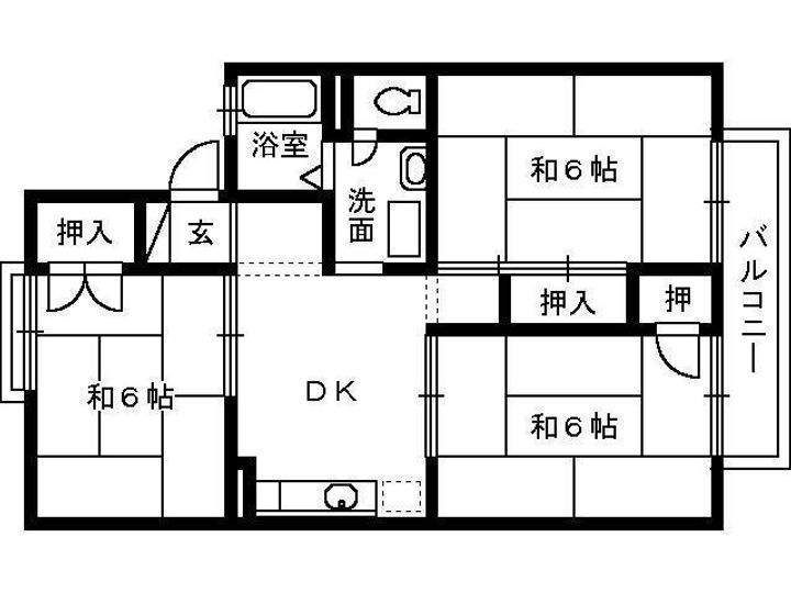 セジュールリセB棟103の間取り